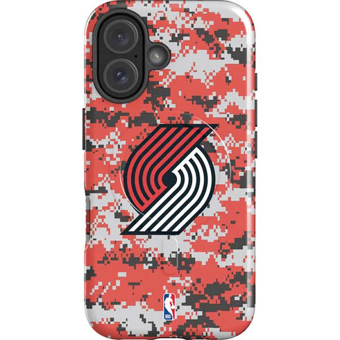 NBA Portland Trail Blazers Digi Camo iPhone 16 Plus Magsafe Impact Case